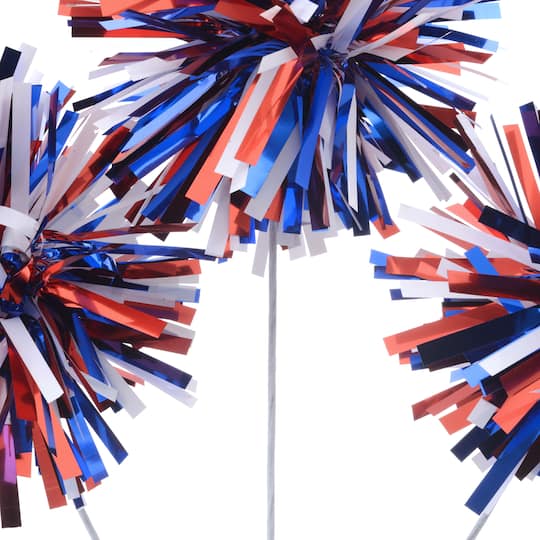 19" Red, White & Blue Mix Pom Pom Pick by Celebrate It™